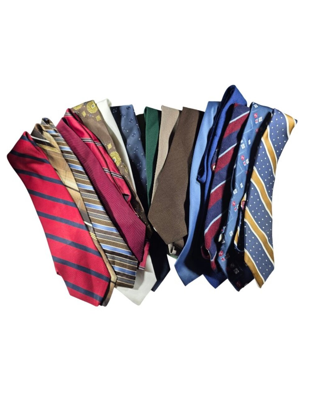 Lot Of 17 Mens Assorted Neck Ties Various Patterns Colors Brands